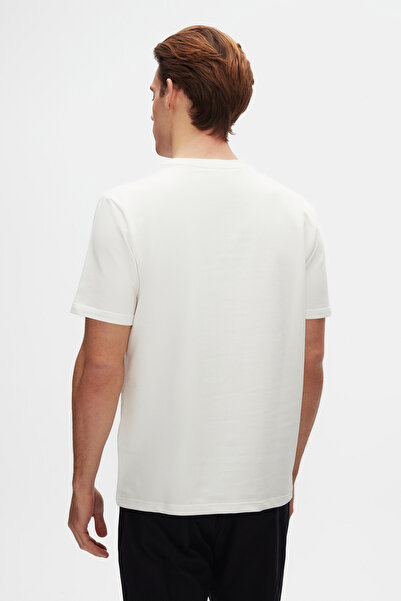 Twn Slim Fit Ecru Printed T-Shirt