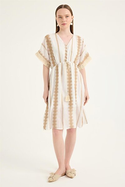 HomeStore Φόρεμα με κοντό μανίκι με λαιμόκοψη σε σχήμα V