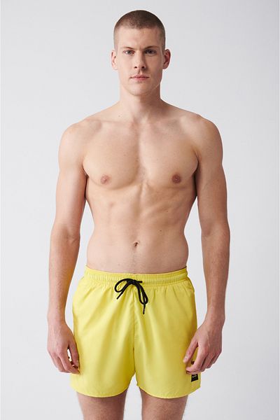 Avva Gelbe, schnell trocknende Badeshorts für Herren E 003801