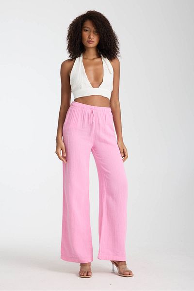 İLKCET MODA Γυναικείο παντελόνι Muslin Oversize Palazzo