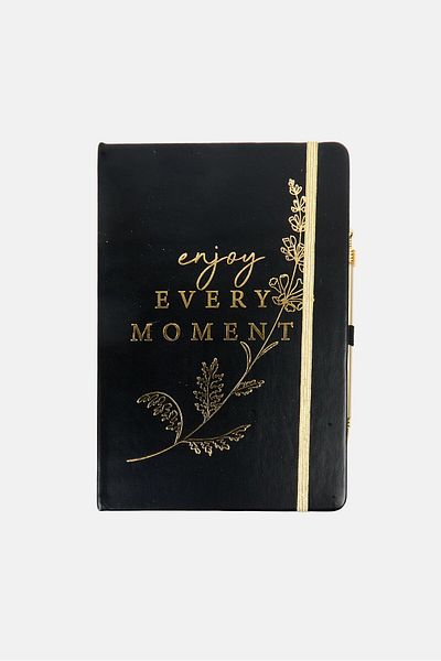 Votum Enjoy Every Moment Bound Journal With Pen, Black