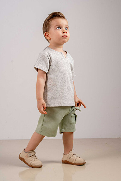 bombe Baby Kids Khaki Cotton 2-Piece Set First I Trend Fashion Bottom Top Set