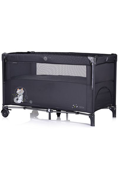 OEM Patut pliabil Chipolino Relax anthracite cu laterala culisanta