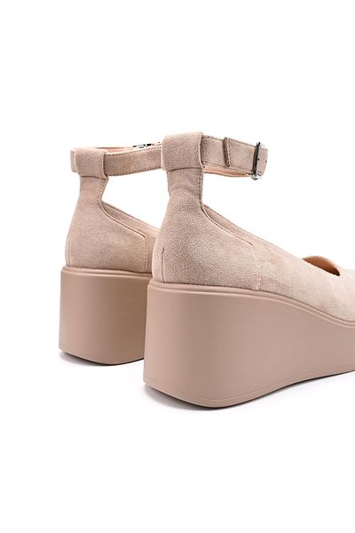 Tmall Women's casual shoes, Made of eco-leather suede, With platform, P1262, Beige
