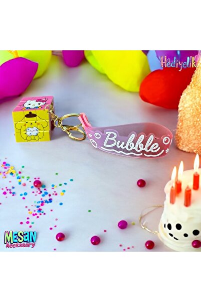 Mesan Accessory سلسلة مفاتيح على شكل مكعب لغز شخصيات لطيفة قابلة للجمع وممتعة...