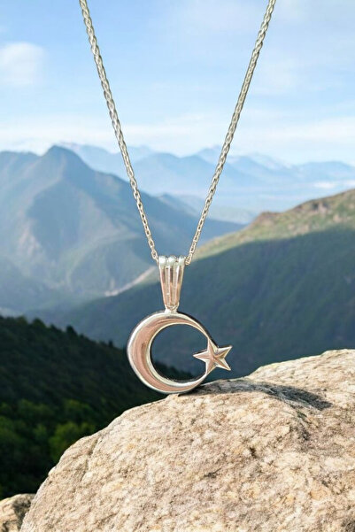 La'Vanti Designs 925 Ayar Saf Gümüş Ay Yıldızlı Kolye Bayrak