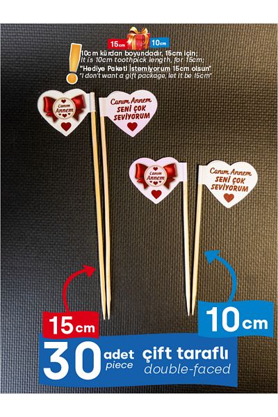 Home My Dear Mom I Love You so Much Written Toothpicks for Your Special Mother's Day Presents 10cm 30 Pieces