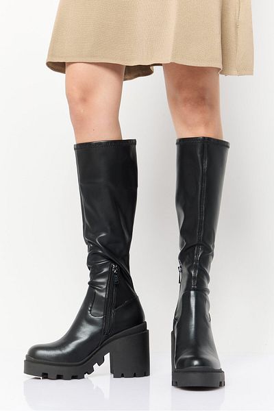 Steve Madden Women Plain Knee-length Boots, Black