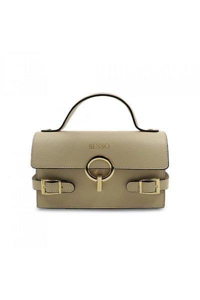 BESSO Splendore Chic Cream Genuine Leather Handbag