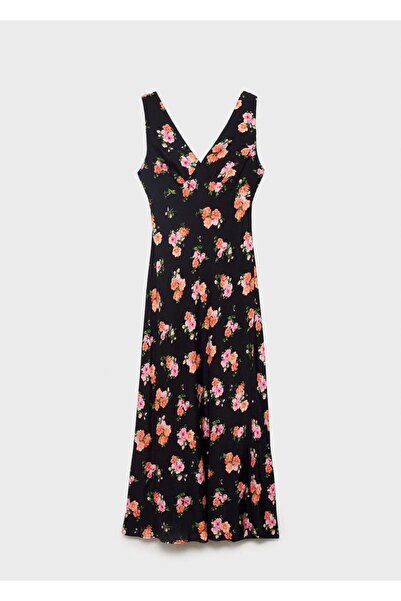 MANGO Woman Uzun çiçekli elbise