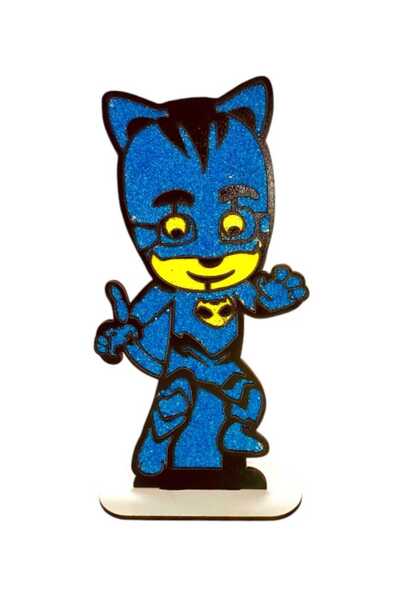 TURKAFONE Kedi Çocuk pijamaskeliler Ahşap Tuz Boyama Oyunu : Boya Ve Masa Üstüne Biblo Yap