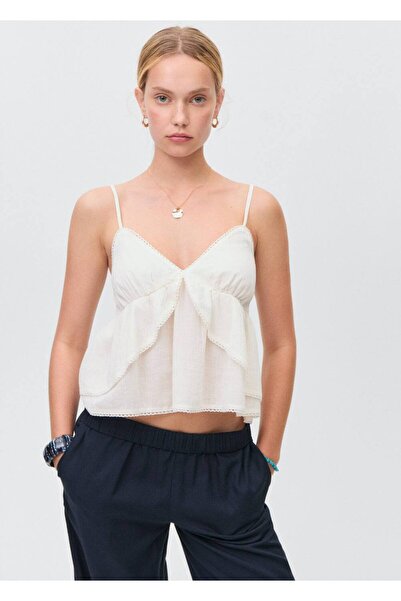 Mango Teen Straight Cut Linen Trousers