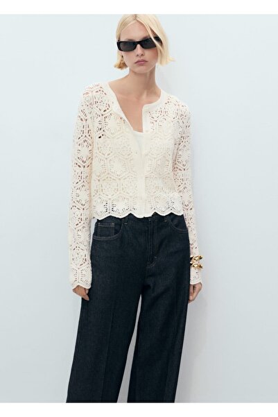 MANGO Woman В'язаний кардиган гачком
