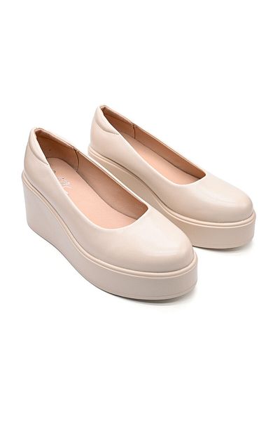 Tmall Pantofi casual de dama,Din piele ecologica,Cu Platforma,P1260,Bej