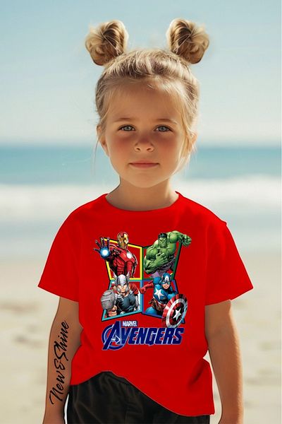 New Shine In Cart 6 and Above Purchases Get 1 T-Shirt as a Gift - Avangers Printed Oversized Children's T-Shirt
