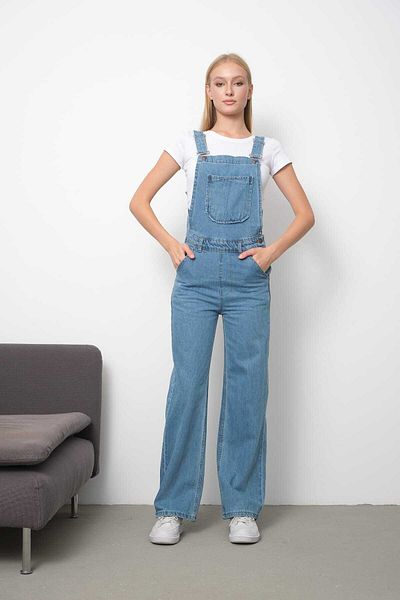 TRENDNATUREL Ολόσωμη φόρμα Jean Salopet με φαρδιά πόδι