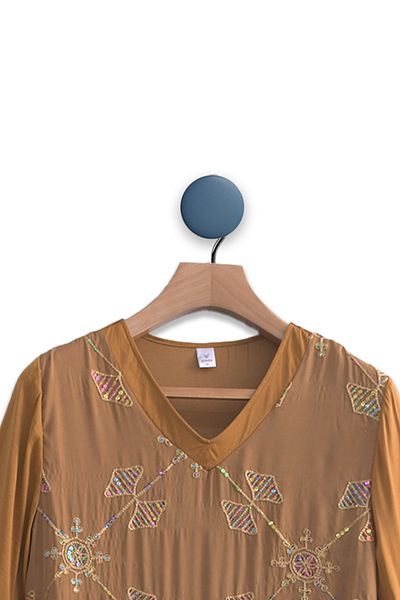 Lilo Co GoldenLeaf Embroidered Dress