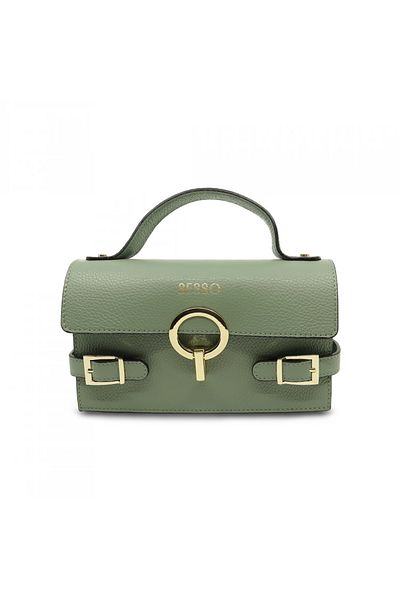 BESSO Splendore Chic Green Genuine Leather Handbag