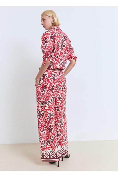 MANGO Woman Çiçekli pantolon