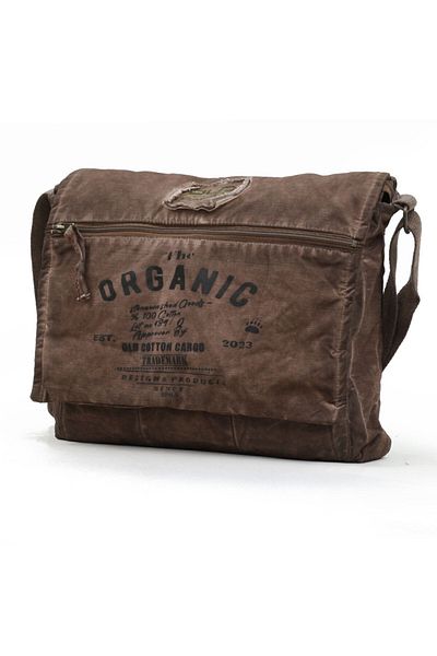 old cotton cargo Ежедневна чанта през рамо, памучна, за лаптоп, училище, пътуване, ежедневна, винтидж, ретро - Mulater Bag 8128