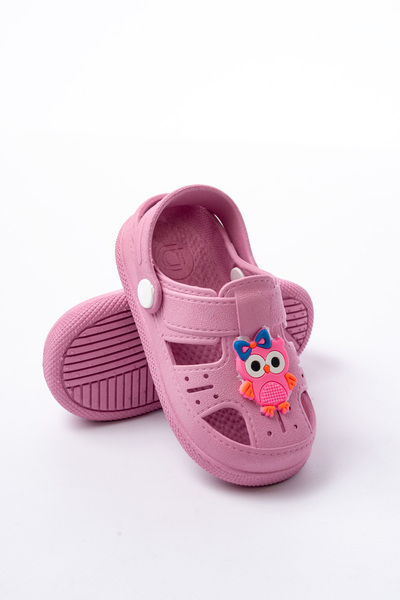 Craftique Pembe Kaydırmaz Tabanlı Kız Çocuk Terlik Hayvan Figürlü Sandalet Kreş Havuz Günlük Ayakkabı
