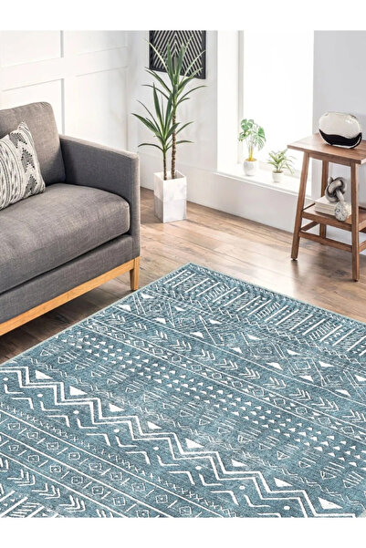 Serteks Iskandinav Kilim Desenli Dokuma Taban Dekoratif Şönil Halı Salon Halı...