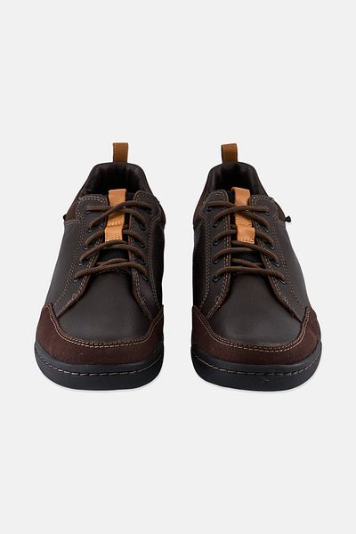 CLARKS Men Standard Leather Lace Up Casual Shoes, Dark Brown