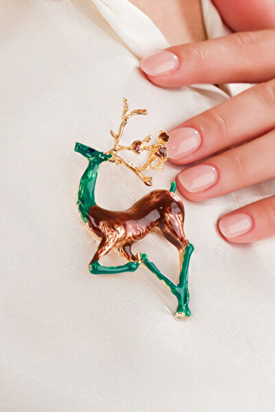 MRK Renkli Geyik Broş