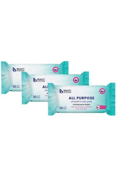 BEAUTY SYSTEM Multi-Purpose Alcohol-Free Wipes, 10 Wipes x 3
