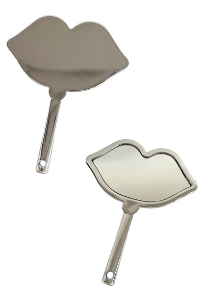 CAŞ DEKORASYON Gümüş Renk Dudak Şekilli El Aynası