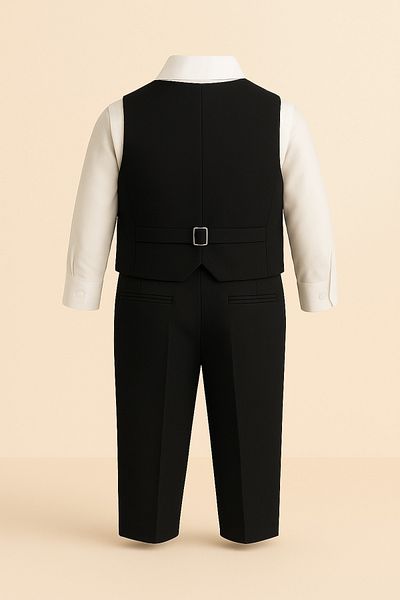 DUBAİ ÇOCUK Boy's Tuxedo Suit with Vest Chain 6 Buttons Bow Tie