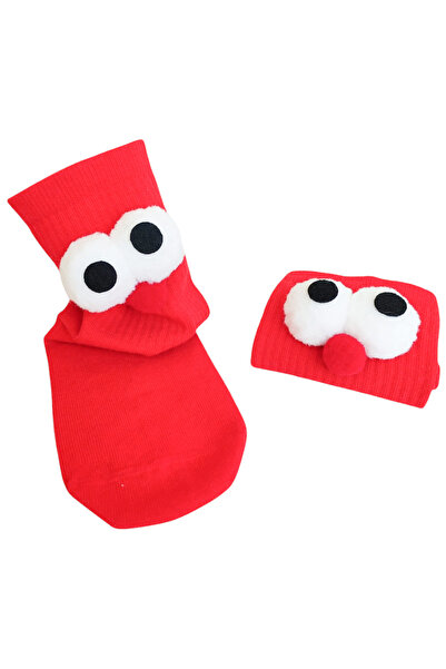 ZEYZEY MONKEY 1 Pair Red Burst Eyes Funny Design Solid Color Unisex Sports Socks (Compatible with 36-44)