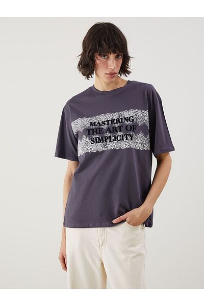 LC Waikiki Crew Neck Printed Oversize Women's T-Shirt