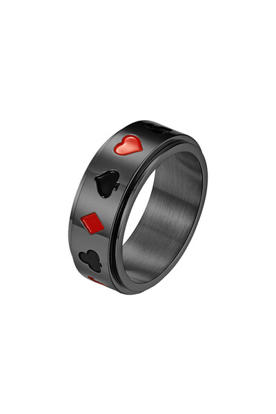 SIC MODA Inel Antistres Titan Simbol Carti Negru SIC MODA 5093