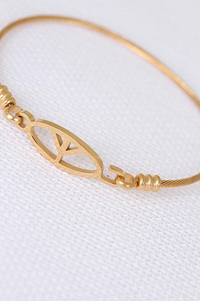 SeyCey.co Gold Metal Steel Figured Men's Handcuff Bracelet