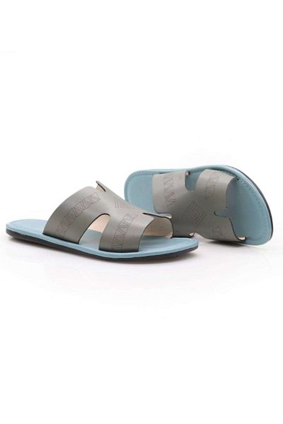 gozal Gray Shoe with Sky Blue Sole – Handcrafted Elegance