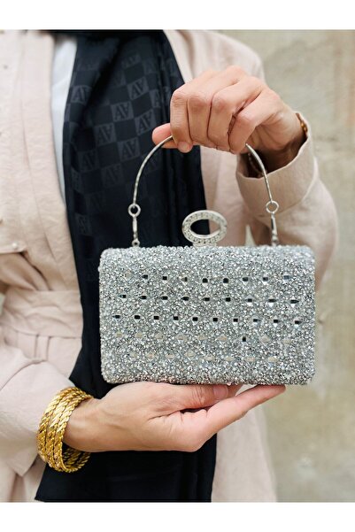 Çanta Trend حقيبة فستان سهرة نسائية من حجر الكريستال بالحناء، والخطوبة، والزف...