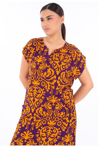 TEXTURA ✅   Viscose Fabric Patterned Dress - Women - Ideal for Daily Use