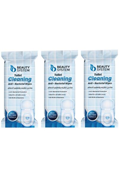 BEAUTY SYSTEM مناديل تنظيف وتطهير الحمامات من بيوتي سيستم، 10 مناديل × 3