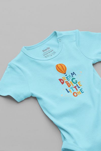 Overoz Dream Big Written Baby Bodysuit with Snap Fasteners Bodysuit Jumpsuit 5563-t
