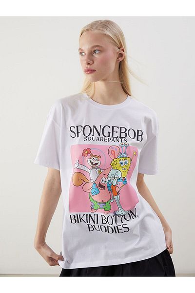LC Waikiki Crew Neck Sponge Bob Printed Women's T-Shirt