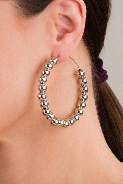 MRK Kadın İncili Büyük Halka Küpe