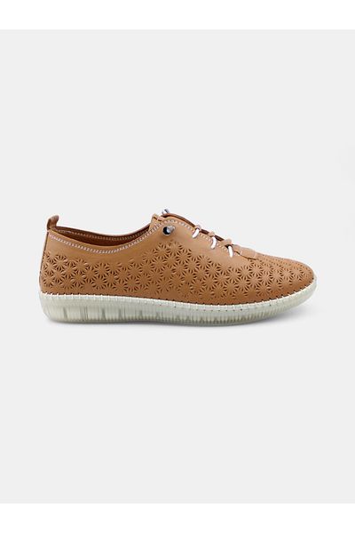 MAGGIO Women's Genuine Leather Tan Daily Comfortable Flexible Sole Shoes