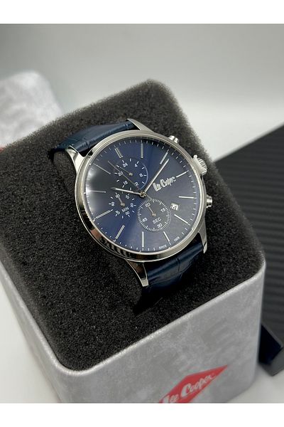 Lee Cooper Brand Leather Band Two Year Warranty 5 Atm Men's Wrist Watch with Calendar