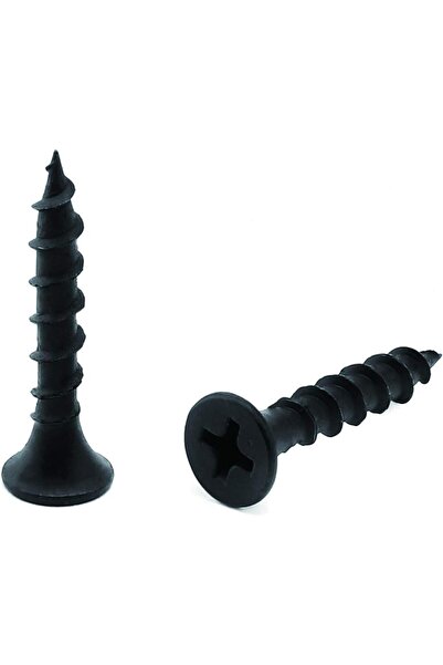 Generic #8 × 1 بوصة برغي خشبي 100 قطعة مطلية بالفوسفات الأسود من الفولاذ المق...