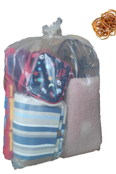 Palifix 5 Adet 90x130 Şeffaf Lastikli Battaniye Yorgan Yastık Hurç Naylonu Taşıma Taşınma Poşeti Vakumsuz