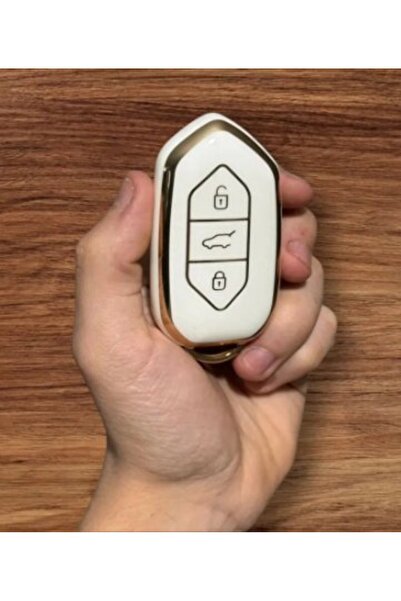 STİLİX GARAGE Husă de protecție compatibilă cu Togg T10x, albă/aurie, cu deta...