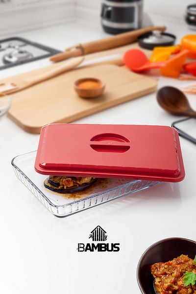 Bambus Home Plastic Rectangular Pyrex Cover