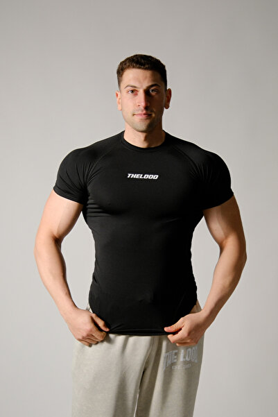 Thelood Black Short Sleeve Compression Tshirt Athlete Body
