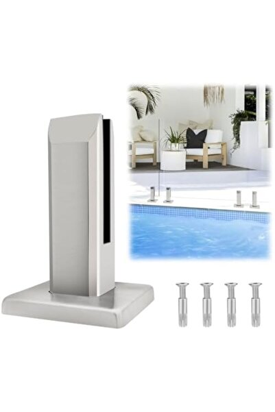 Generic مشبك صنبور زجاجي مربع من LukLoy مصنوع من الفولاذ المقاوم للصدأ 304، مناسب لسياج حمام السباحة والحديقة والسلالم المنزلية B